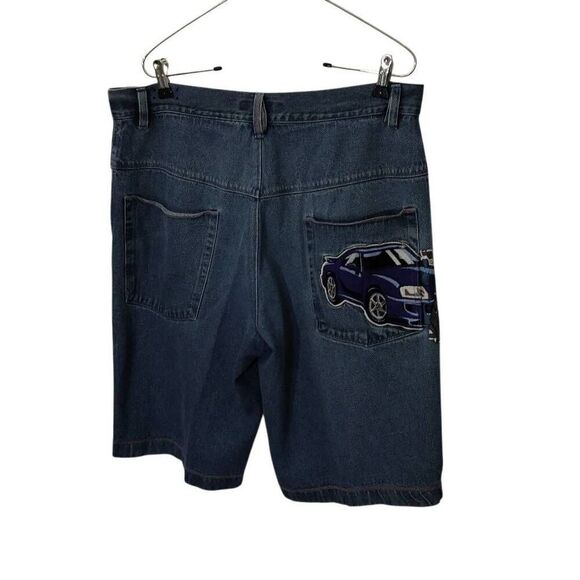 No Boundaries Y2K Blue Jean Long Shorts Size 36 Old School Hip Hop Swag - Picture 4 of 15
